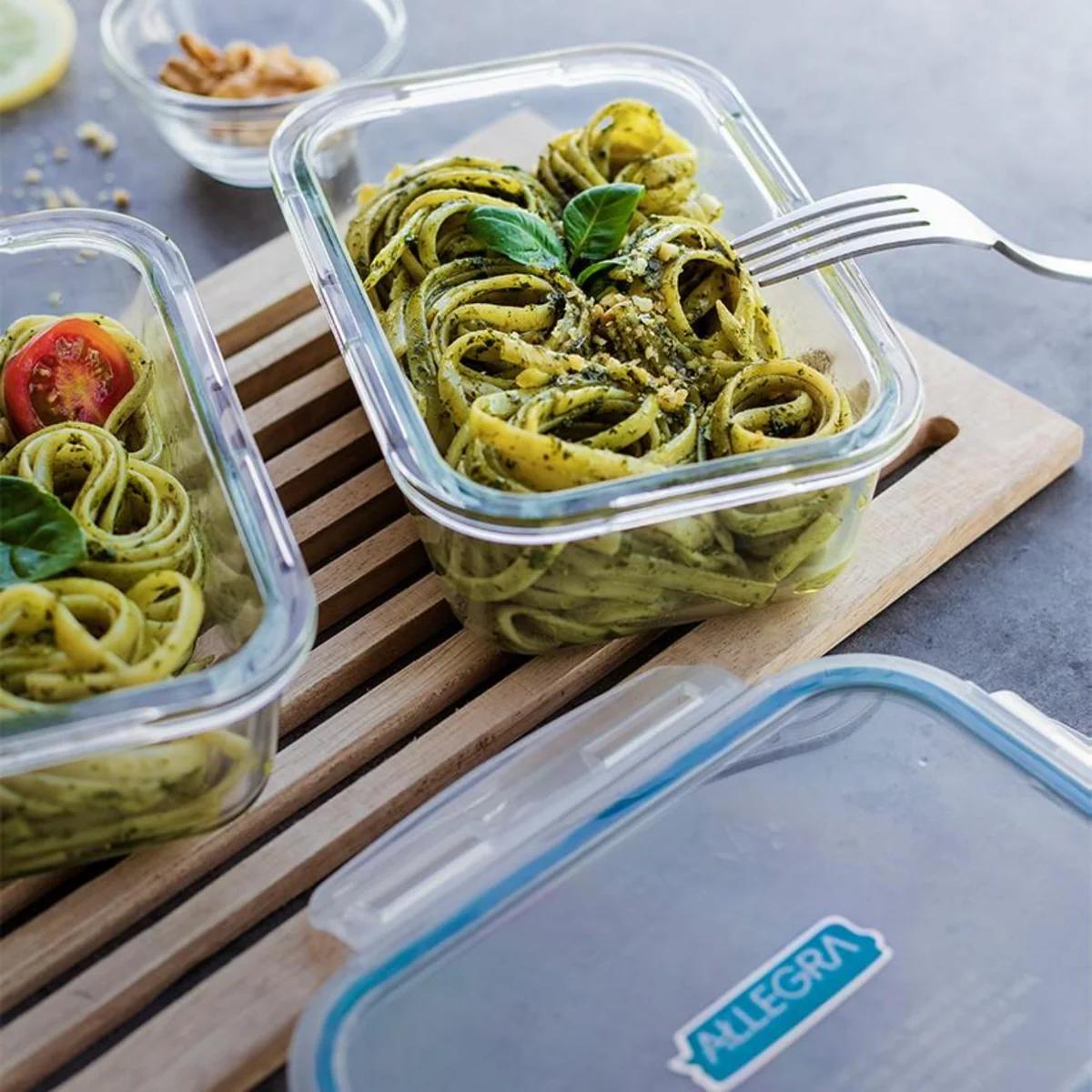 Contenedor Hermético de Vidrio Rectangular 750ml Allegra