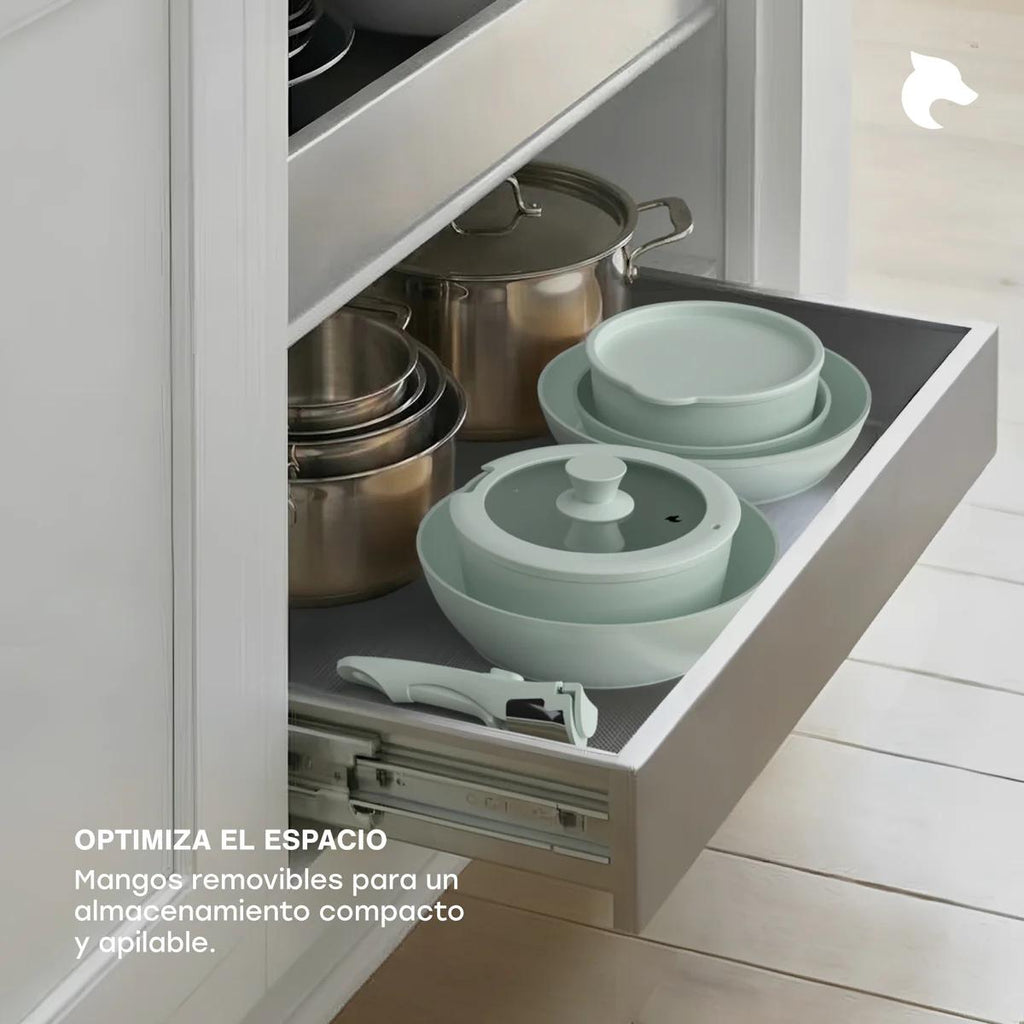 Batería de Cocina 11 Piezas Aluminio Snap-On Mint