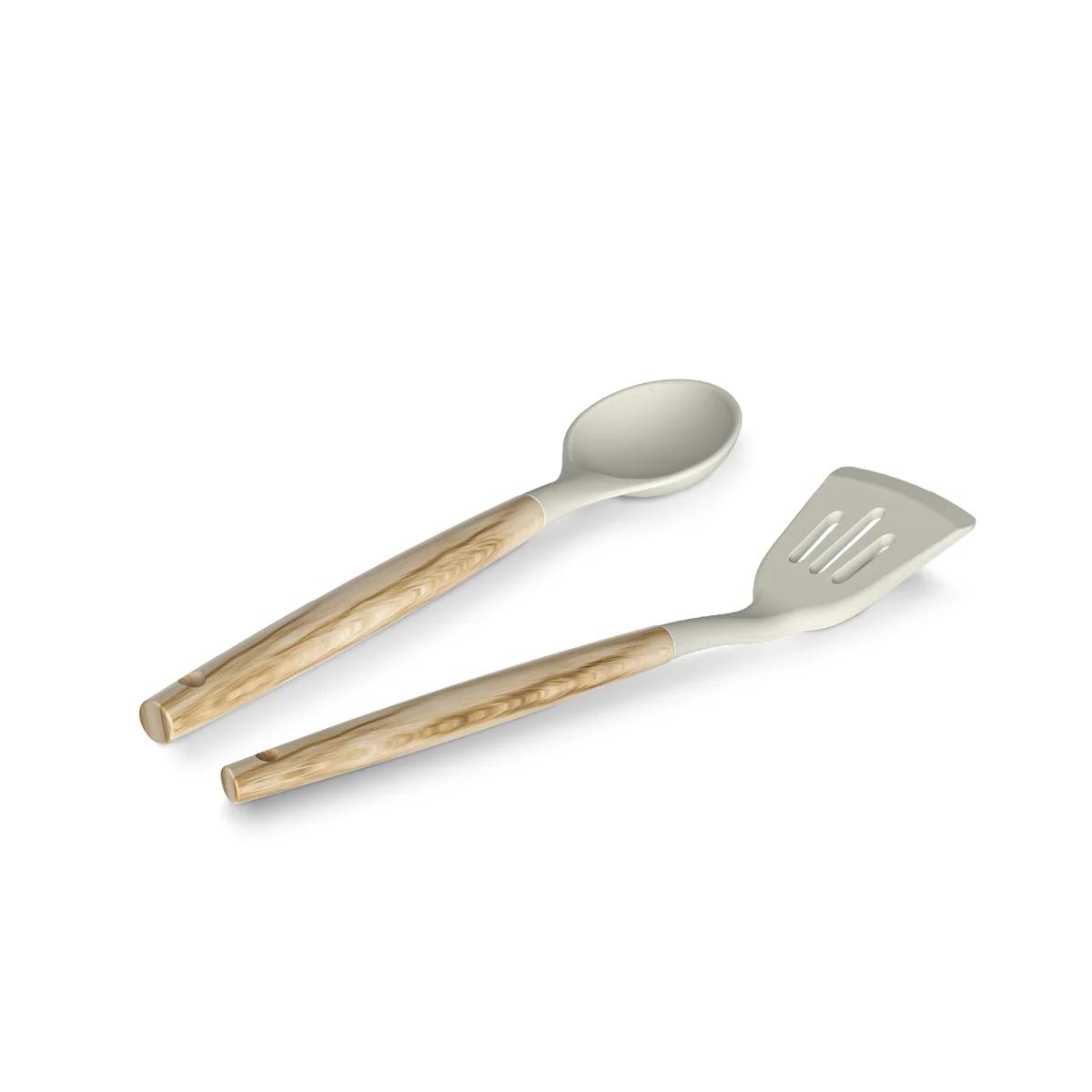 Bateria Cocina 14Pzs Aluminio Forjado Antiadherente Flow Beige