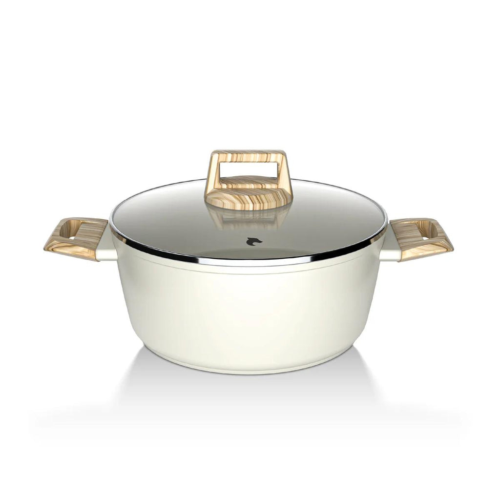 Bateria Cocina 14Pzs Aluminio Forjado Antiadherente Flow Beige