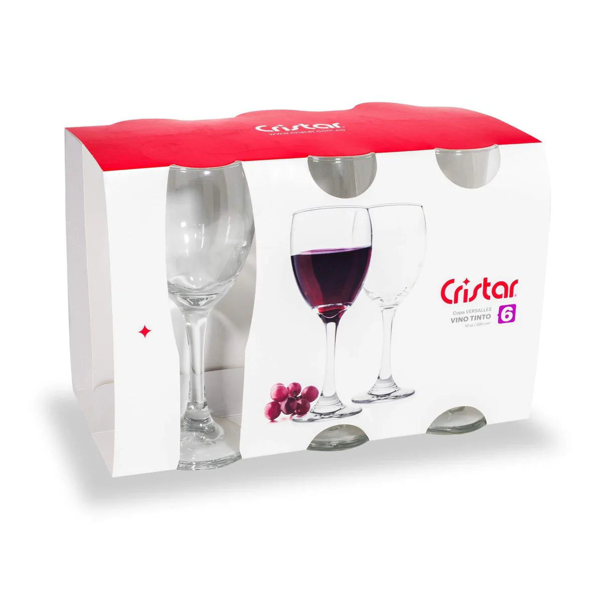 Set De 6 Copas Vino Tinto Versalles 300Cc