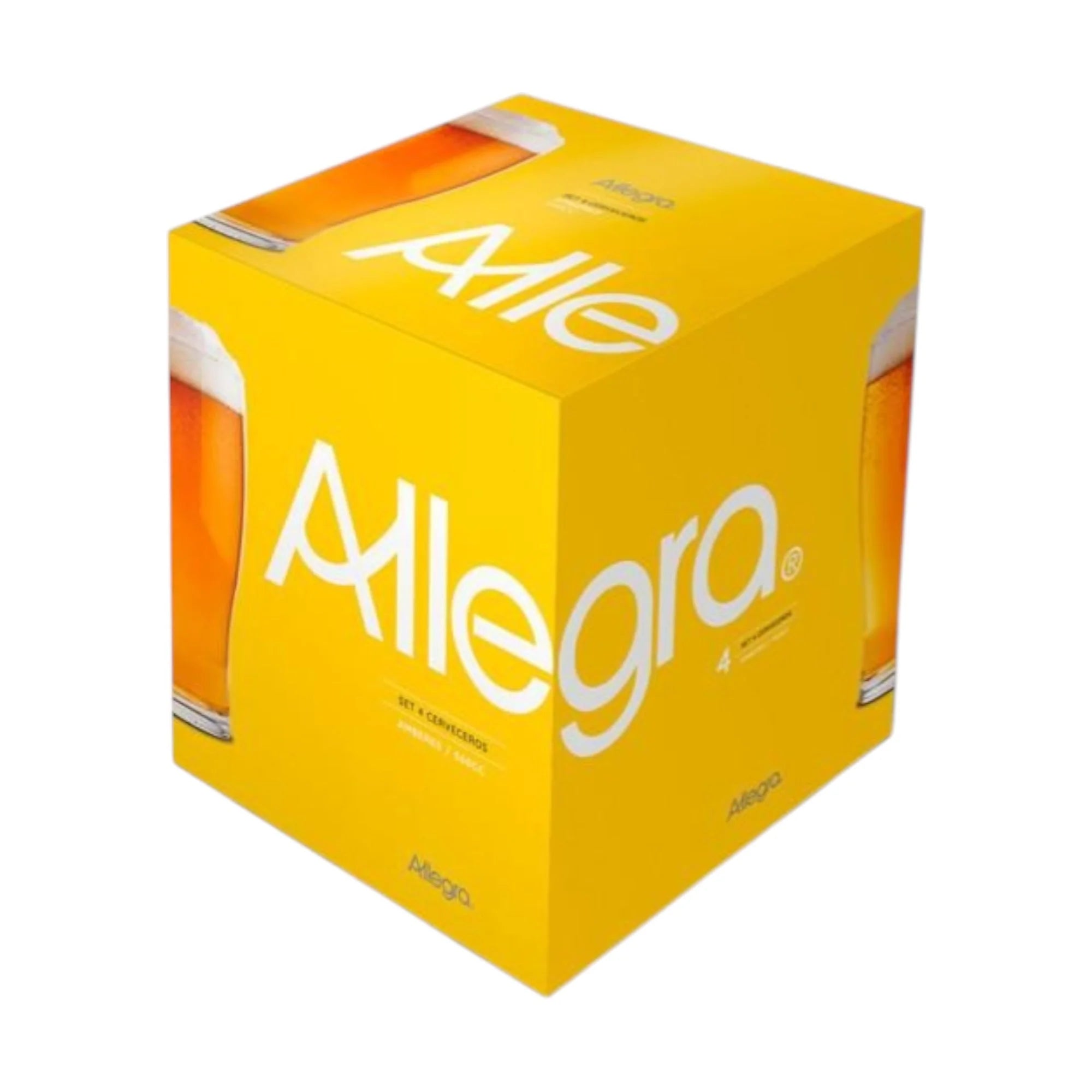 Set De 4 Vasos Cerveceros de Vidrio 560ml Amberes Allegra