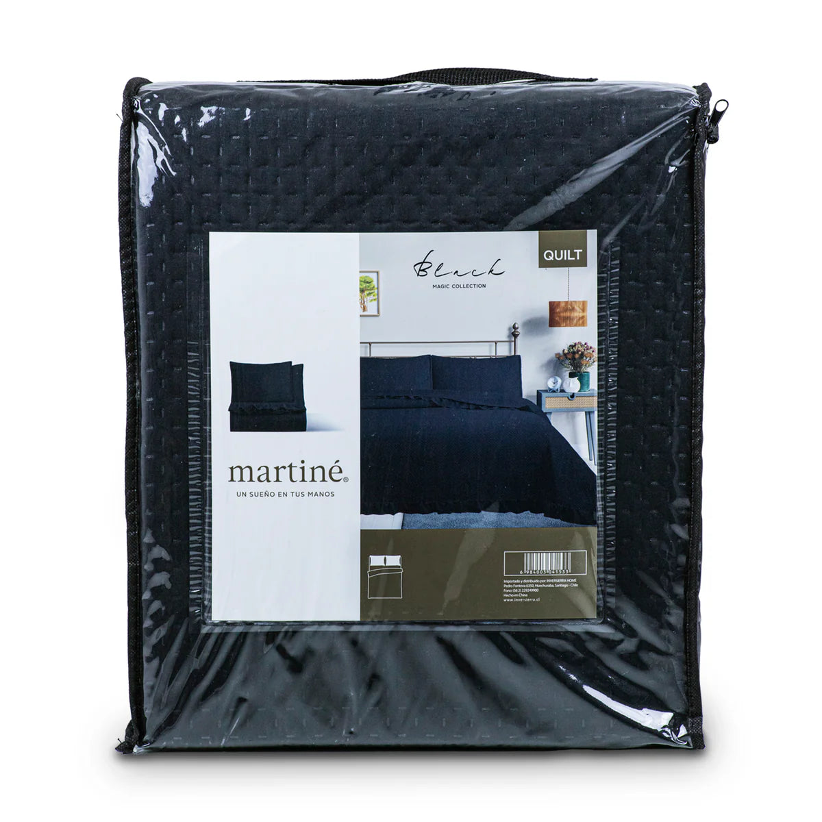 Cubrecama Quilt Reversible 2 Plazas Negro - Magic Collection Martiné
