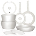 Batería de Cocina 11 Piezas Aluminio Forjado Snap-On White