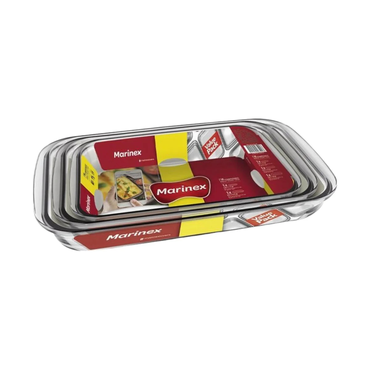 Pack 3 Fuentes Rectangulares 3, 2,4 Y 1,8 Litros