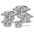 Batería de Cocina 10 Piezas Acero Inoxidable 480-10SS