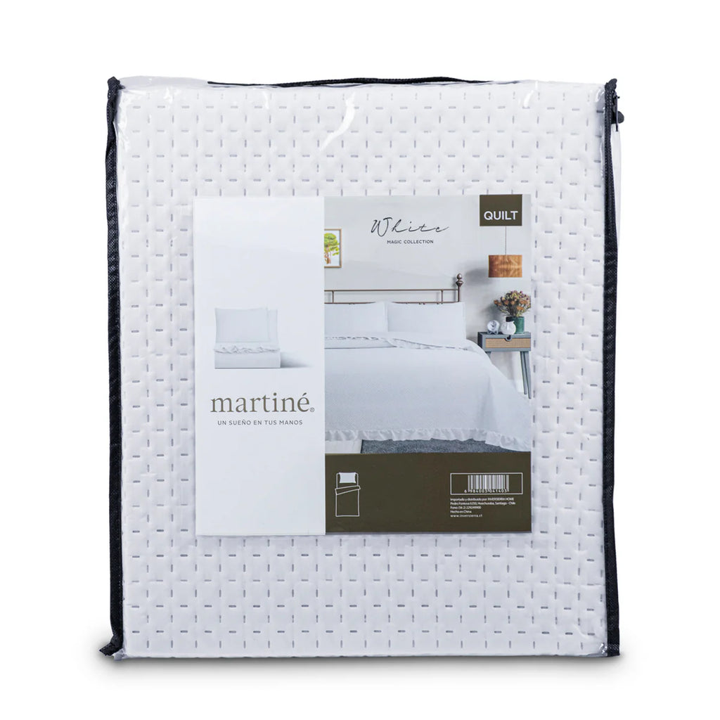 Cubrecama Quilt Reversible 2 Plazas Blanco - Magic Collection Martiné