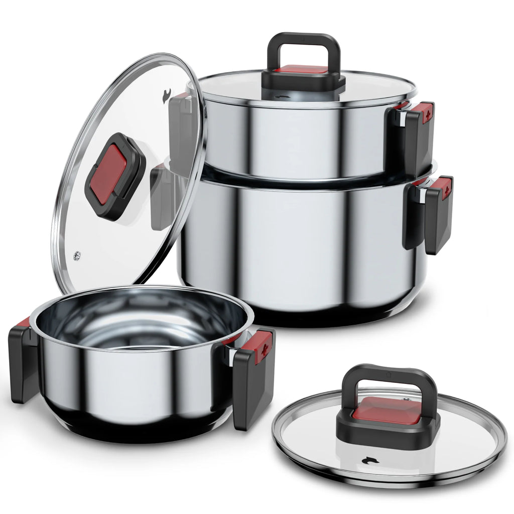 Batería de Cocina 6 Piezas Acero Inoxidable