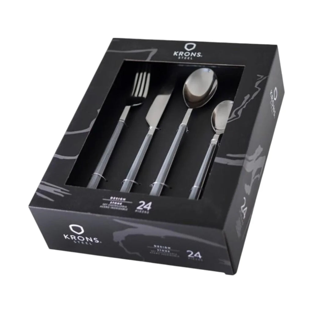 Set de Cubiertos de 24 Piezas Acero Inoxidable Stone Krons