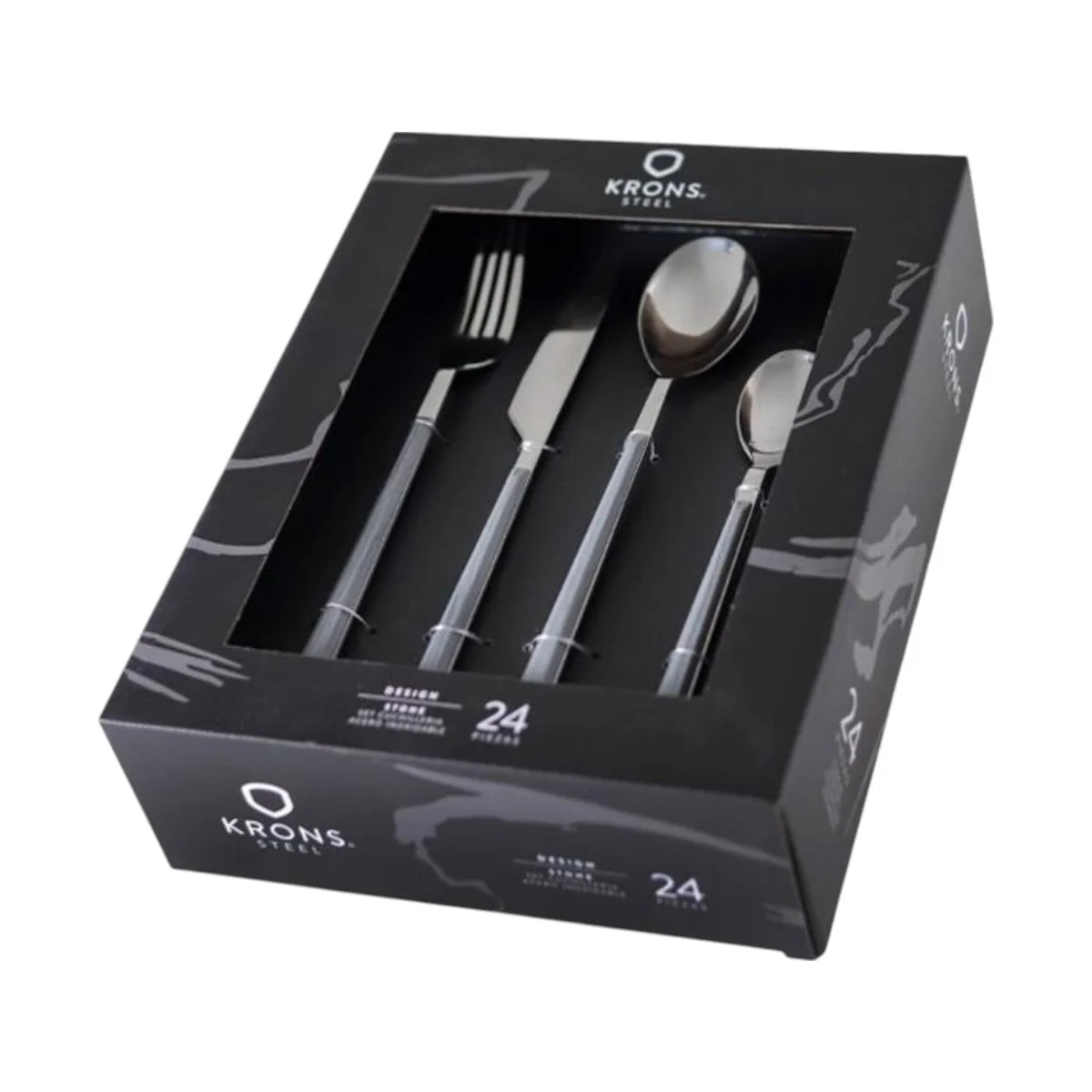 Set de Cubiertos de 24 Piezas Acero Inoxidable Stone Krons