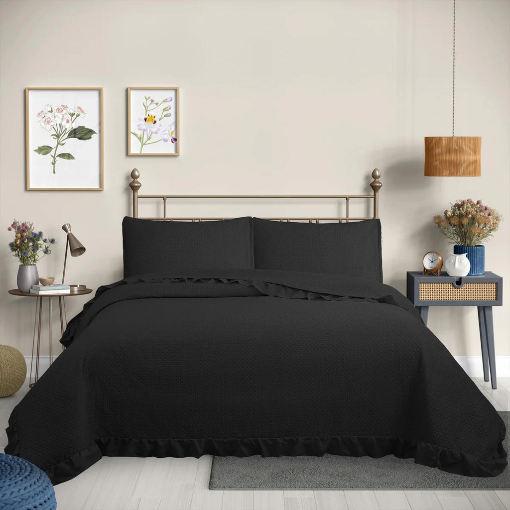 Cubrecama Quilt Reversible 2 Plazas Negro - Magic Collection Martiné