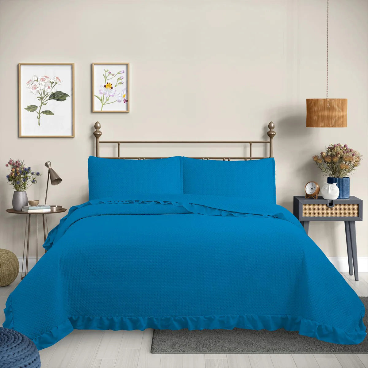 Cubrecama Quilt Reversible King Turquesa - Magic Collection Martiné
