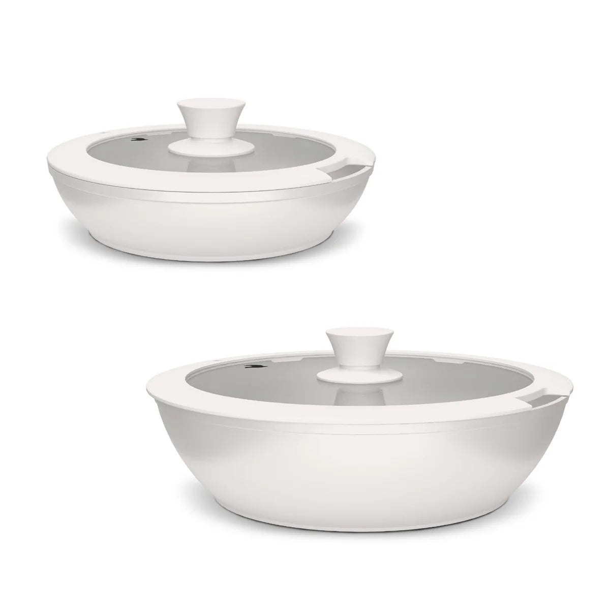 Batería de Cocina 11 Piezas Aluminio Forjado Snap-On White