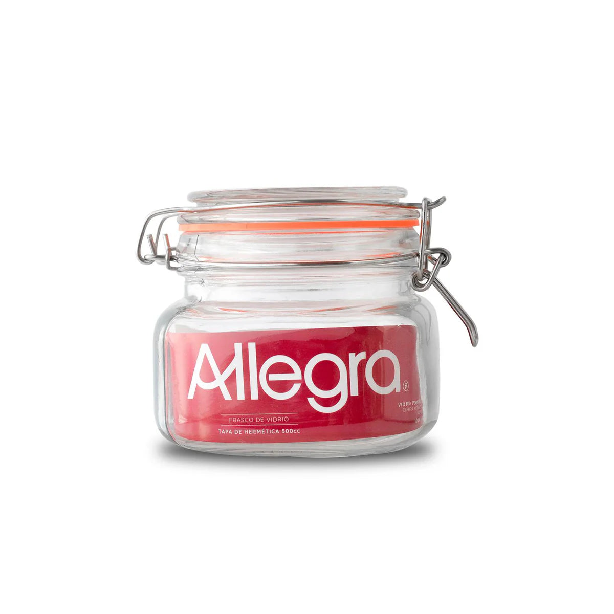 Frasco de Vidrio con tapa Hermética 500ml Allegra