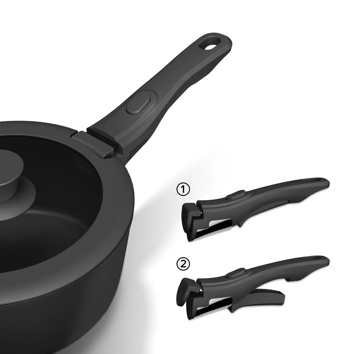Batería de Cocina 11 Piezas Aluminio Forjado Snap-On Black